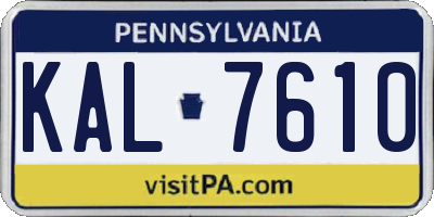 PA license plate KAL7610