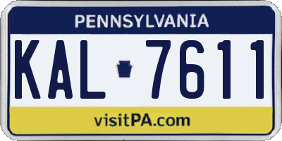 PA license plate KAL7611