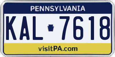 PA license plate KAL7618