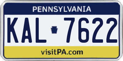 PA license plate KAL7622