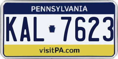 PA license plate KAL7623