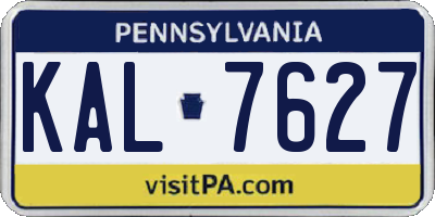 PA license plate KAL7627