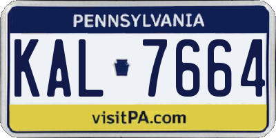 PA license plate KAL7664
