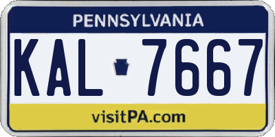 PA license plate KAL7667