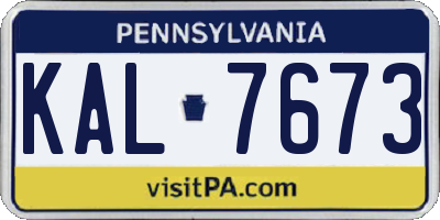 PA license plate KAL7673