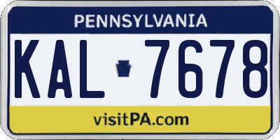 PA license plate KAL7678