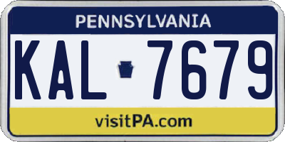 PA license plate KAL7679