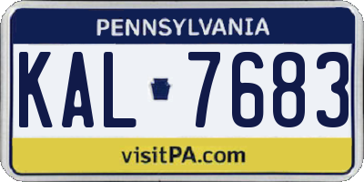 PA license plate KAL7683