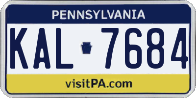 PA license plate KAL7684
