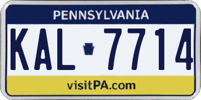 PA license plate KAL7714