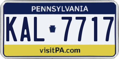PA license plate KAL7717