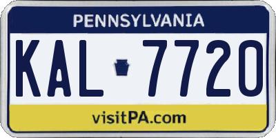 PA license plate KAL7720