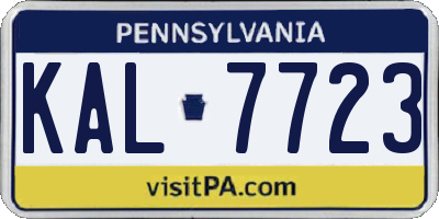 PA license plate KAL7723