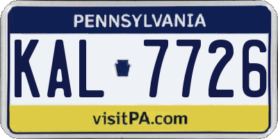 PA license plate KAL7726