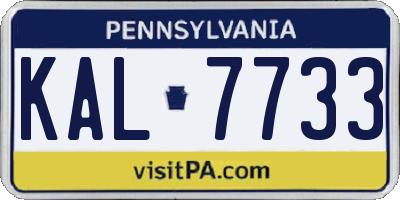PA license plate KAL7733