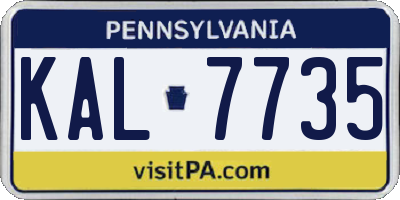 PA license plate KAL7735