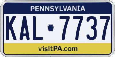 PA license plate KAL7737