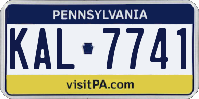 PA license plate KAL7741