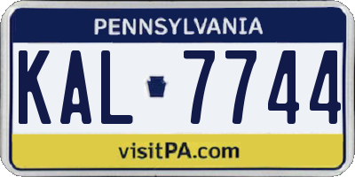 PA license plate KAL7744