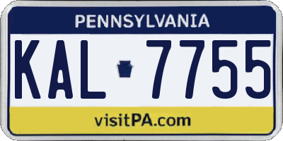 PA license plate KAL7755
