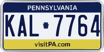 PA license plate KAL7764
