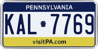 PA license plate KAL7769