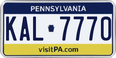 PA license plate KAL7770