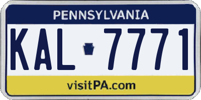 PA license plate KAL7771
