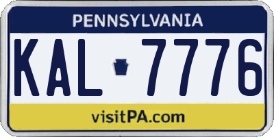 PA license plate KAL7776