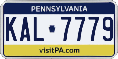 PA license plate KAL7779