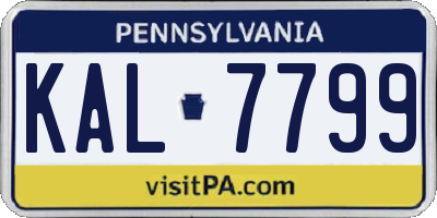 PA license plate KAL7799