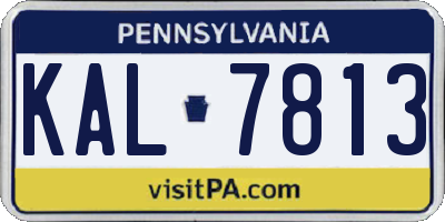 PA license plate KAL7813