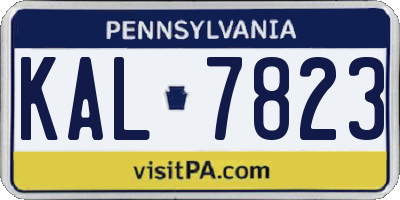 PA license plate KAL7823