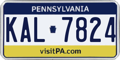 PA license plate KAL7824