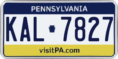 PA license plate KAL7827