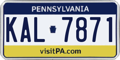 PA license plate KAL7871