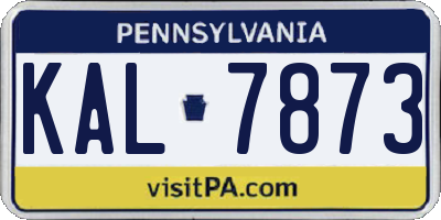 PA license plate KAL7873