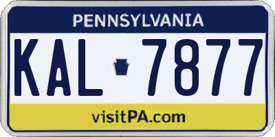 PA license plate KAL7877