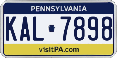 PA license plate KAL7898