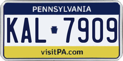 PA license plate KAL7909