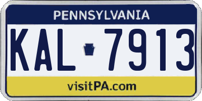 PA license plate KAL7913