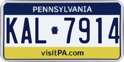 PA license plate KAL7914