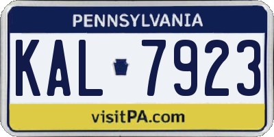 PA license plate KAL7923