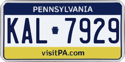 PA license plate KAL7929