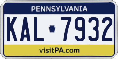 PA license plate KAL7932