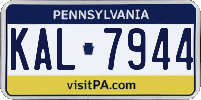 PA license plate KAL7944