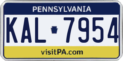 PA license plate KAL7954
