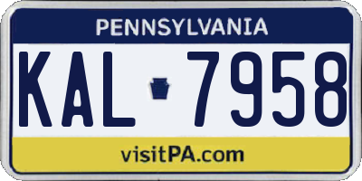 PA license plate KAL7958