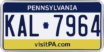 PA license plate KAL7964