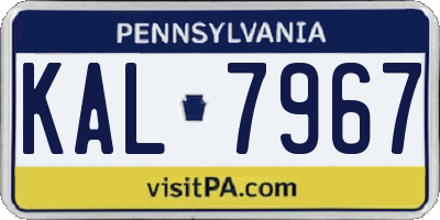 PA license plate KAL7967